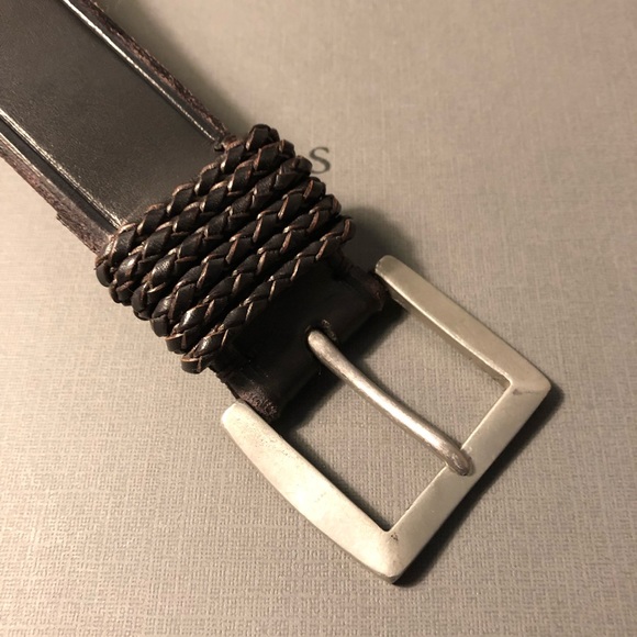 New John Varvatos Collection brown 38mm braid belt - Picture 3 of 3